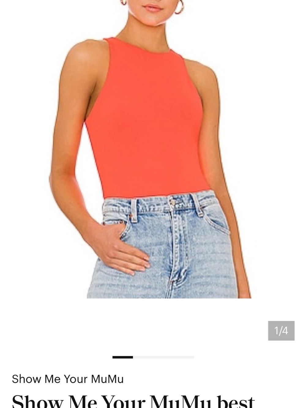 Show Me Your MuMu Coral High-Neck Ribbed Bodysuit